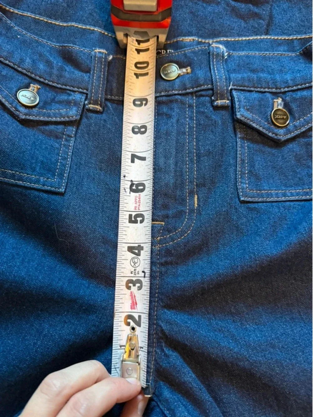 J.Crew Vintage Flare Jeans Flap Pockets 26 Petite 70s Y2K Indie Sleaze Model